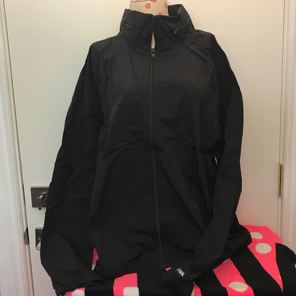 NEW💗VS PINK BLACK MOCK NECK HOODED FULLZIP ANORAK - Picture 8 of 16